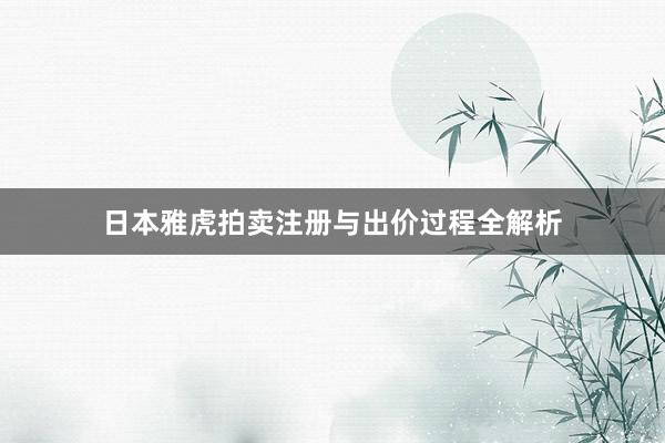 日本雅虎拍卖注册与出价过程全解析